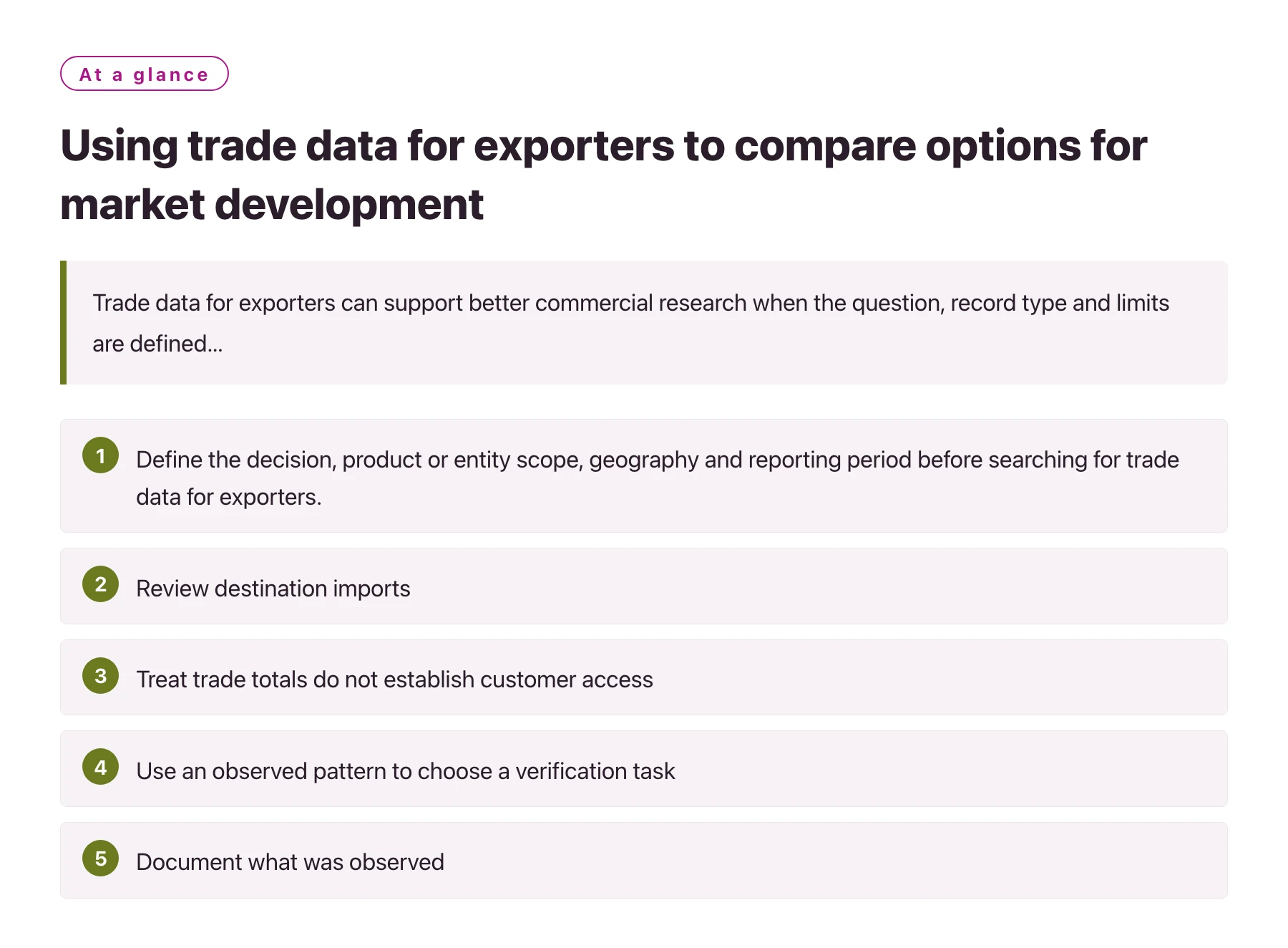 Using trade data for exporters to compare options for market development——全文要点速览